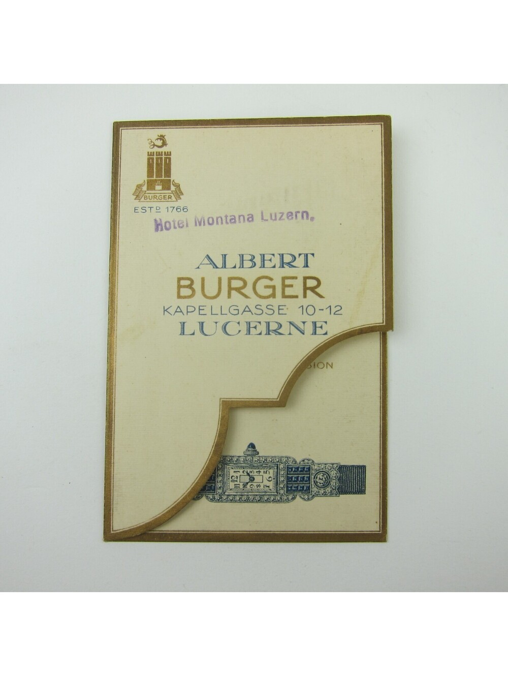 Albert Burger Brochure Jeweler Watchmaker Lucerne Switzerland Map Antique 1920s